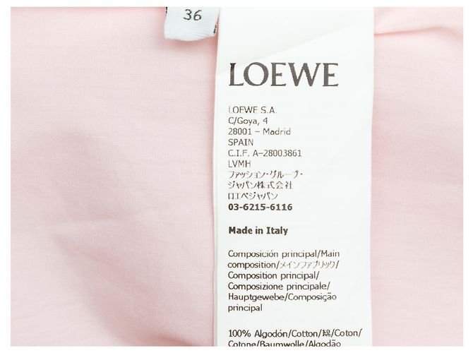Top de algodón con botones rosa y blanco Loewe Talla IT 36 - vista 6