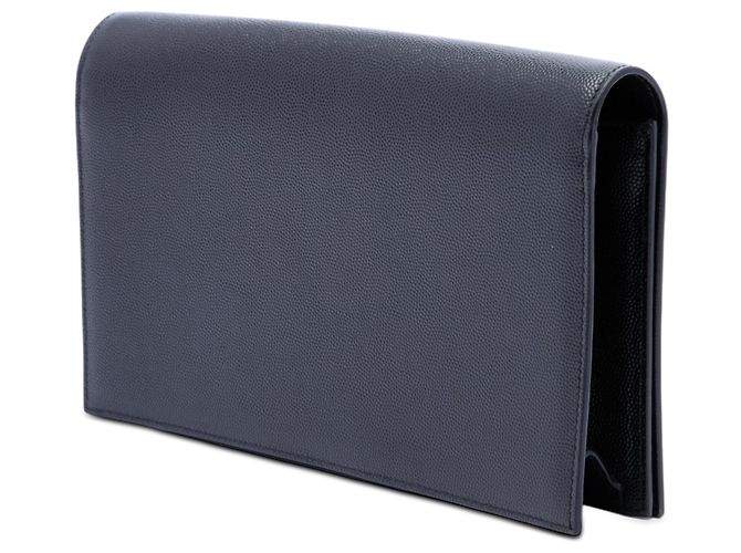Schwarze Saint Laurent Grain de Poudre Monogram Monochrome Kate Clutch - Ansicht 2