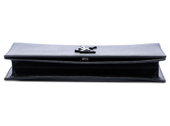 Schwarze Saint Laurent Grain de Poudre Monogram Monochrome Kate Clutch - Ansicht 3