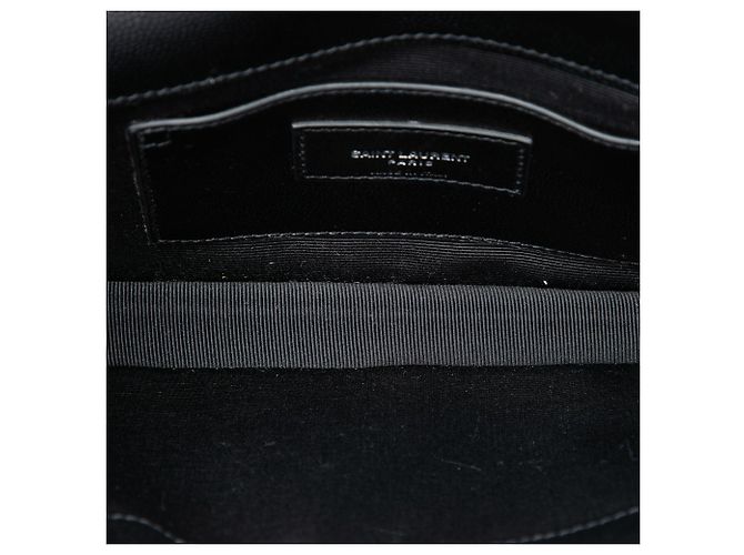 Schwarze Saint Laurent Grain de Poudre Monogram Monochrome Kate Clutch - Ansicht 4
