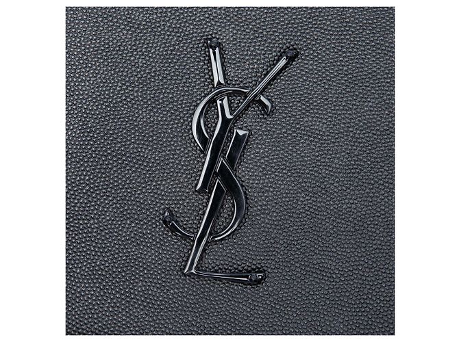 Schwarze Saint Laurent Grain de Poudre Monogram Monochrome Kate Clutch - Ansicht 5
