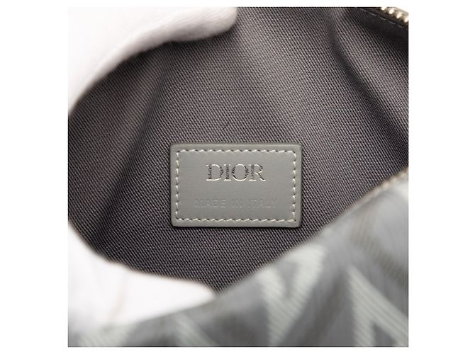 Dior Lingot 22 Tasche aus grau beschichtetem CD Diamond Canvas - Ansicht 5