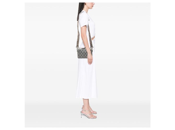 Dior Lingot 22 Tasche aus grau beschichtetem CD Diamond Canvas - Ansicht 7