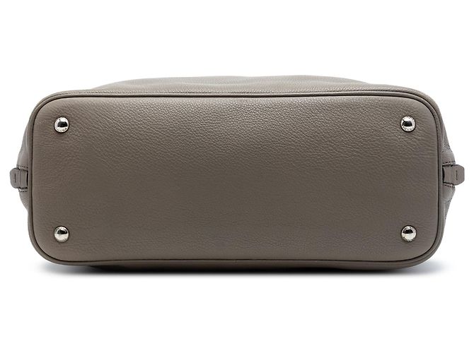 Borsa Tote Convertibile con Zip Laterale in Vitello Daino Marrone Prada - vista 3