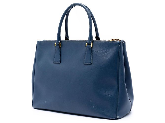 Borsa Tote e Borsa a mano Prada Large Saffiano Lux Galleria Double Zip Blu - vista 2