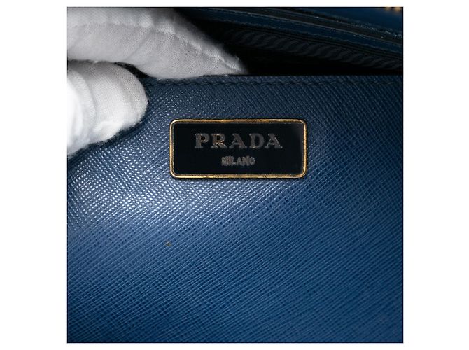 Borsa Tote e Borsa a mano Prada Large Saffiano Lux Galleria Double Zip Blu - vista 5