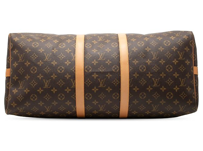 Borsa da viaggio marrone Louis Vuitton Monogram Keepall Bandouliere 55 - vista 3
