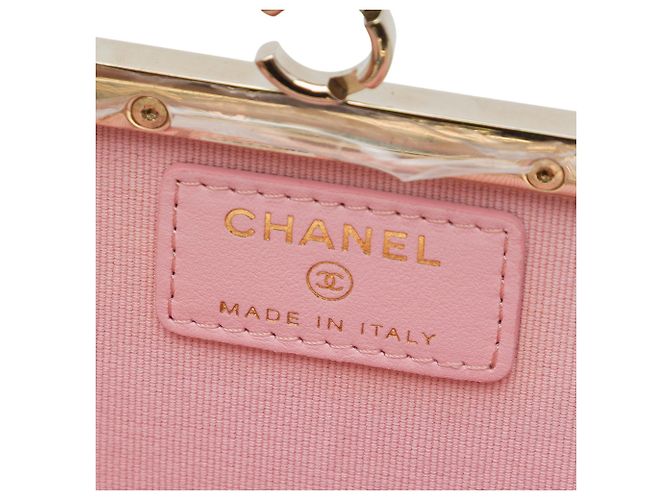 Clutch da sera Chanel CC trapuntata in acrilico e agnello nero con borsa a tracolla con catena - vista 5