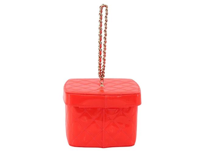 Chanel Make-up-Etui Minaudière gestepptes Lack Mini Rot - Ansicht 2