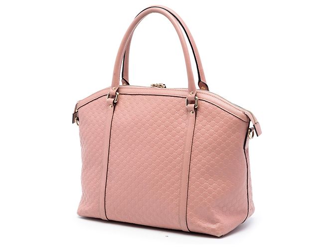 Borsa Satchel a cupola Gucci Large Microguccissima rosa - vista 2