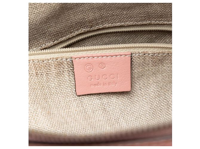 Borsa Satchel a cupola Gucci Large Microguccissima rosa - vista 5