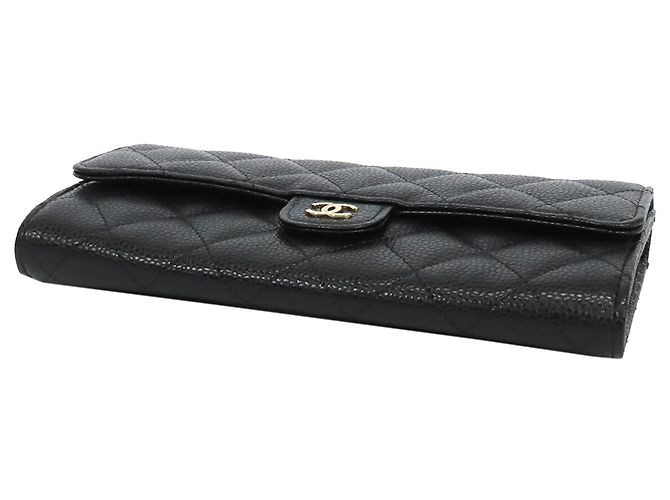 Cartera larga Chanel Classic Caviar Flap Negra Negro - vista 2
