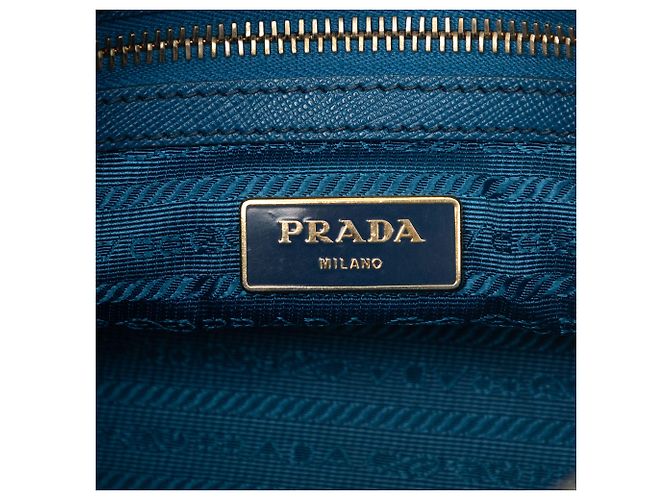 Borsa Boston Saffiano Lux blu Prada Satchel - vista 5