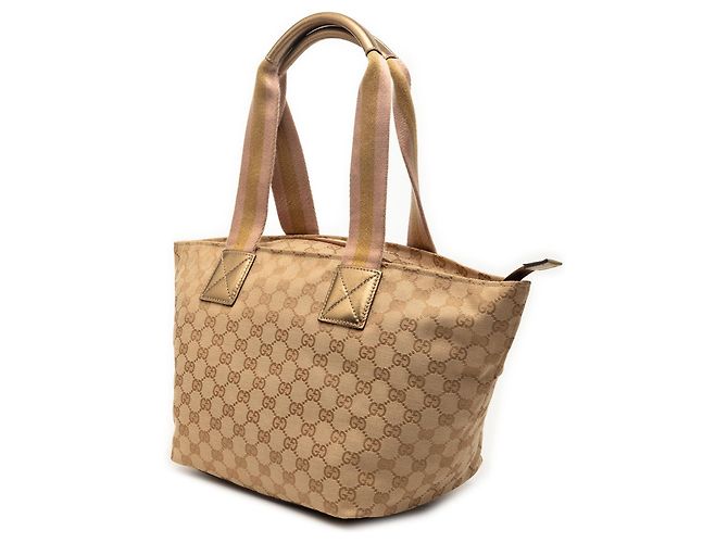 Tote Gucci GG Canvas Web beige - vista 2