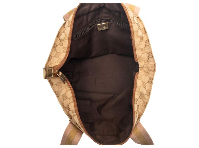 Tote Gucci GG Canvas Web beige - vista 4