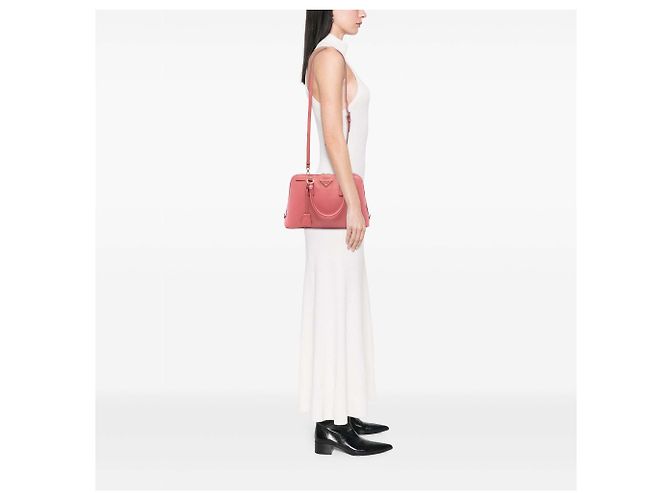 Borsa Prada Medium Saffiano Lux Promenade rosa - vista 7