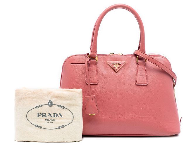 Borsa Prada Medium Saffiano Lux Promenade rosa - vista 8