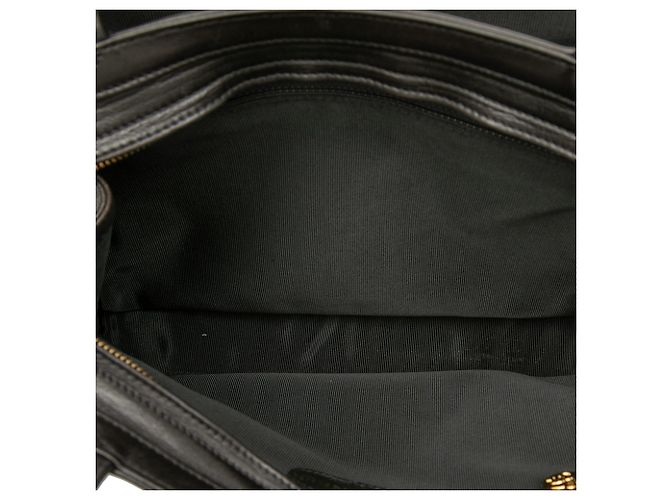 Tote in agnello nero con CC e tasca frontale con zip Chanel - vista 4