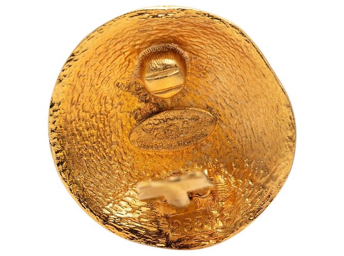 Orecchini a clip rotondi Chanel CC placcati oro D'oro - vista 3