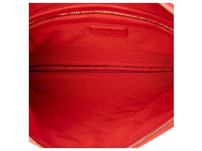 Clutch Chanel Medium Quilted Lambskin Orange O Case Arancione - vista 4