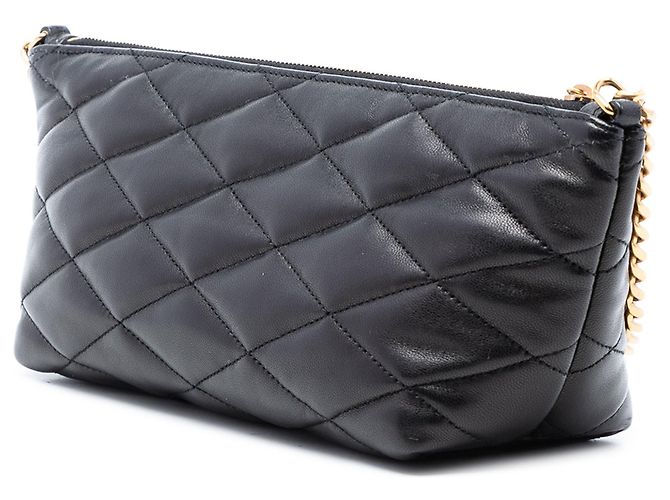 Borsa a tracolla Mini Quilted Lambskin Sade nera Saint Laurent Nero - vista 2