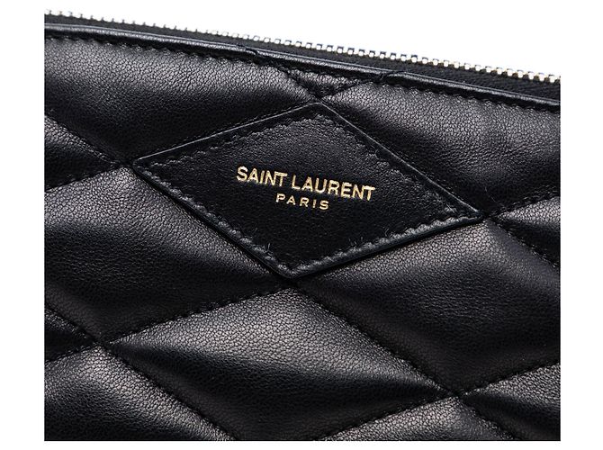 Borsa a tracolla Mini Quilted Lambskin Sade nera Saint Laurent Nero - vista 6
