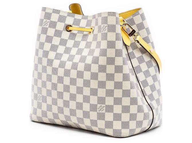 Borsa a secchiello Louis Vuitton Damier Azur Neonoe MM bianca Bianco - vista 2