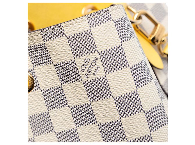 Borsa a secchiello Louis Vuitton Damier Azur Neonoe MM bianca Bianco - vista 6