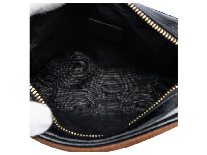 Borsa a tracolla Gucci Mini Suede Web Ophidia marrone - vista 4