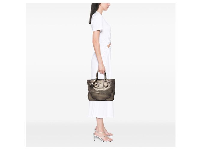 Borsa Tote e Borsa a mano Prada Vitello Daino Antik Shopping, marrone - vista 6