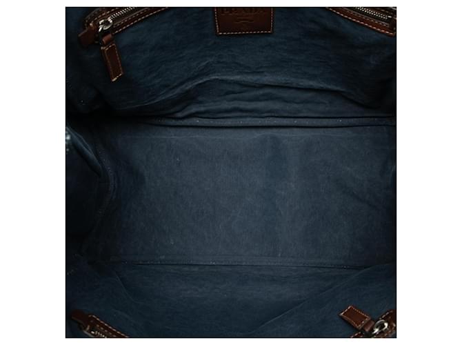 Tote in denim blu Prada - vista 4