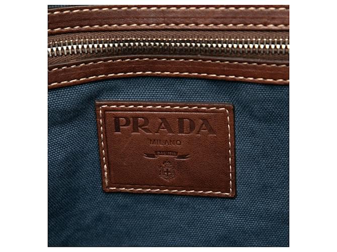 Tote in denim blu Prada - vista 5