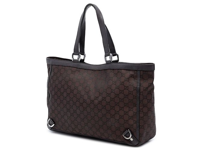 Tote Abbey GG Nylon D Ring marrone Gucci - vista 2
