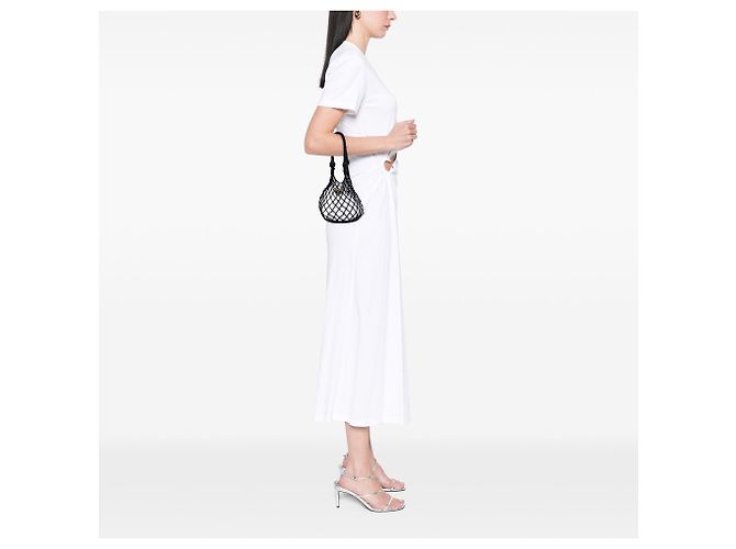 Borsa bucket in rete e pelle nera Prada Nero - vista 6