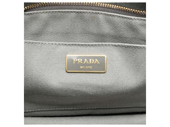 Borsa Prada Medium Floral Printed Canvas Canapa blu - vista 5