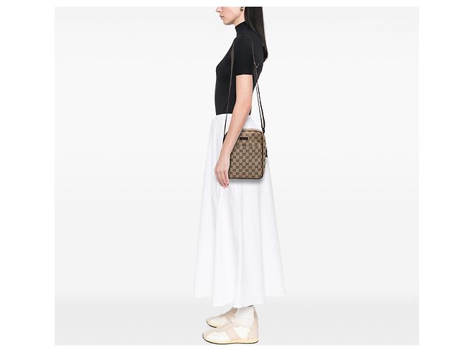 Borsa a tracolla Gucci GG Canvas beige - vista 7