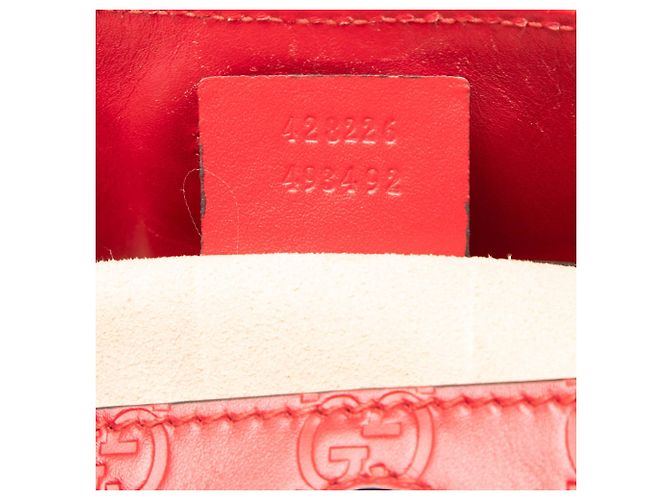 Borsa a tracolla ripiegabile rossa Gucci Guccissima Linea A Rosso - vista 6