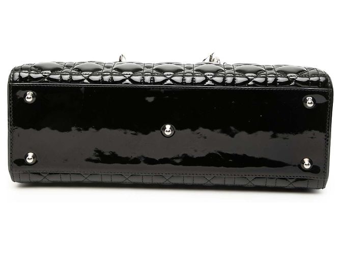 Borsa Dior Large Patent Cannage Lady Dior nera Nero - vista 3