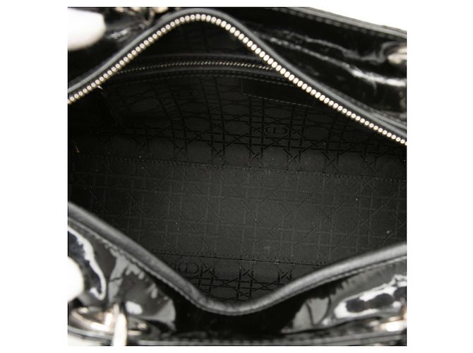 Borsa Dior Large Patent Cannage Lady Dior nera Nero - vista 4