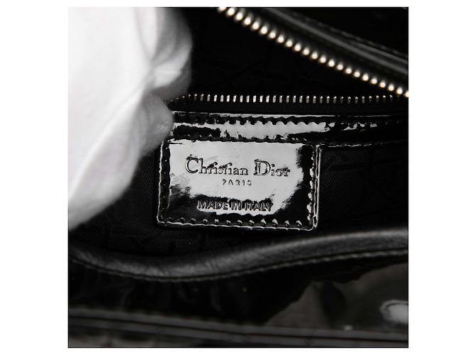 Borsa Dior Large Patent Cannage Lady Dior nera Nero - vista 5