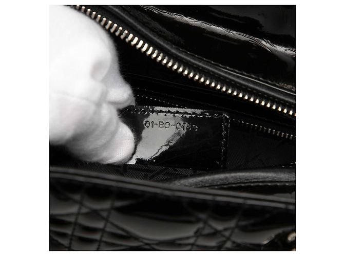 Borsa Dior Large Patent Cannage Lady Dior nera Nero - vista 6