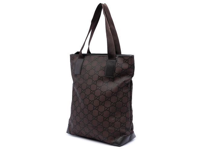 Tote in nylon Gucci GG marrone - vista 2