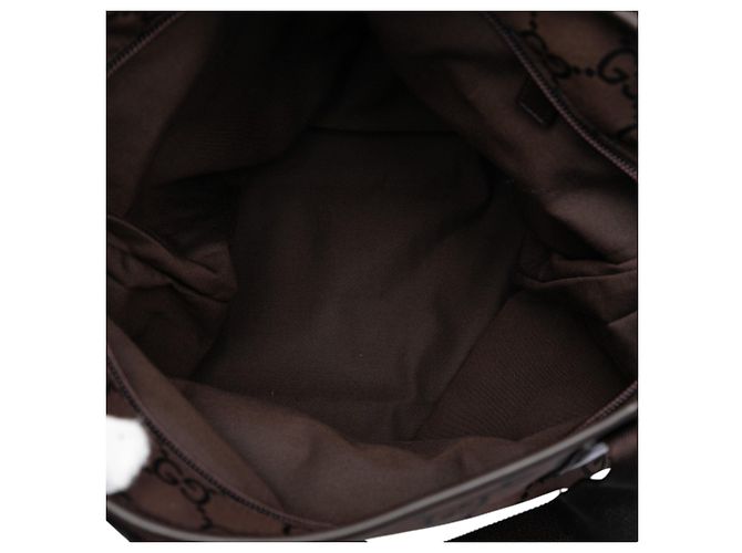 Tote in nylon Gucci GG marrone - vista 4