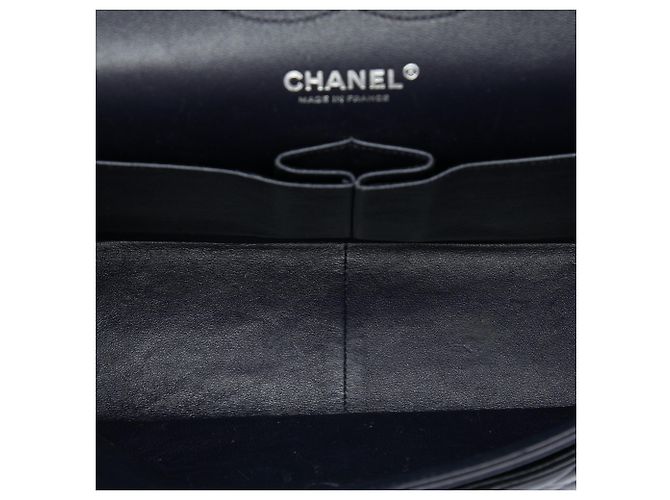 Borsa a tracolla Chanel Jumbo Classic in agnello blu con doppia patta - vista 4