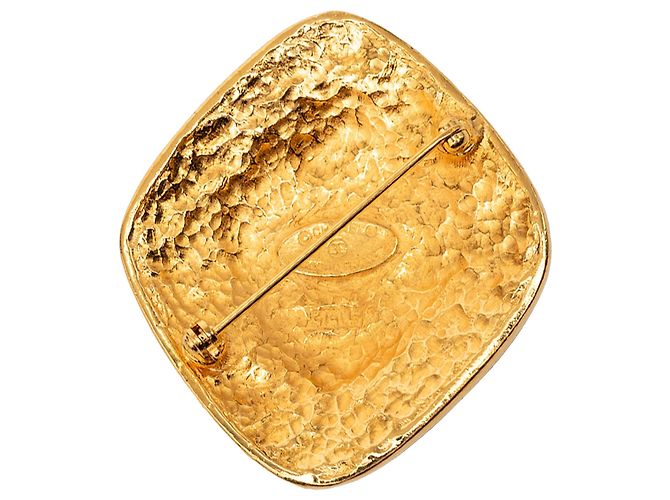Spilla a Rombo Chanel CC placcata oro D'oro - vista 2