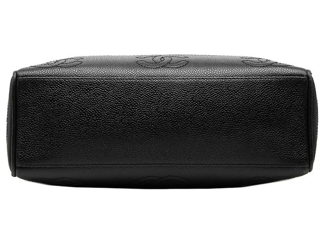 Borsa a tracolla Chanel Triple CC Caviar nera Nero - vista 3