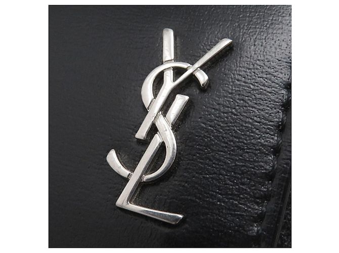 Portafoglio lungo con zip Tiny Cassandre in pelle nera Saint Laurent Nero - vista 7