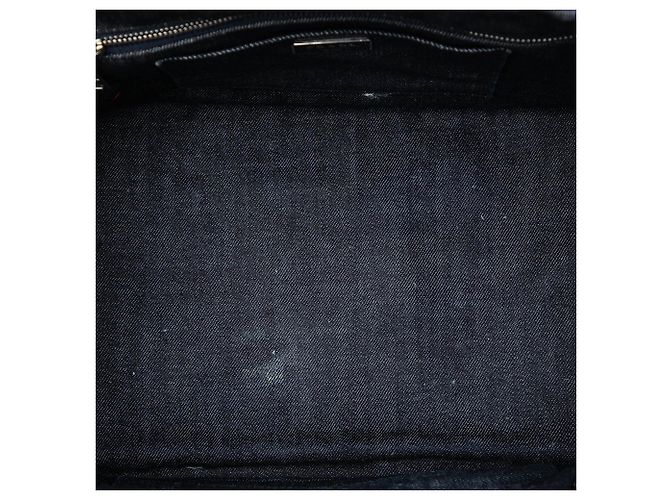 Tote Borsa Prada Studded Denim Canapa Logo Grigio - vista 4