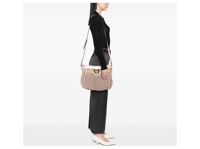 Borsa a tracolla Abbey D Ring in tela GG Gucci rosa - vista 6