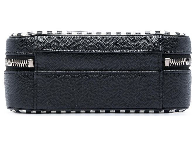 Borsa Vanity Chanel Small Caviar Striped CC Filigree Nera Nero - vista 3